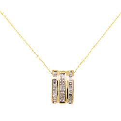 14KT Yellow Gold 1.30ctw Diamond Pendant with Chain