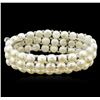 Image 1 : 3 Row Cultured White Pearl Bracelet