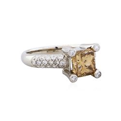 Platinum 2.44ctw Fancy Brown Diamond Ring