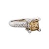 Image 1 : Platinum 2.44ctw Fancy Brown Diamond Ring