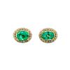 Image 1 : 14KT Yellow Gold 1.12ctw Emerald and Diamond Earrings