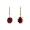 Image 1 : 14KT Yellow Gold 7.67ctw Ruby and Diamond Dangle Earrings