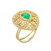 Image 3 : 14KT Yellow Gold 0.94ct Emerald and Diamond Ring