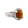 Image 1 : 18KT White Gold 2.41ct Opal and Diamond Ring