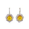 Image 1 : 14KT Yellow Gold 14.91ctw Citrine and Diamond Dangle Earrings