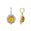 Image 2 : 14KT Yellow Gold 14.91ctw Citrine and Diamond Dangle Earrings