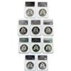 Image 2 : Set of (10) 1990-1999 $1 Silver Eagle Coins NGC Graded MS69