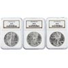 Image 8 : Set of (10) 1990-1999 $1 Silver Eagle Coins NGC Graded MS69