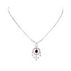 Image 1 : 18KT White Gold 1.28ct Ruby and Diamond Necklace