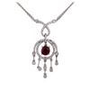 Image 2 : 18KT White Gold 1.28ct Ruby and Diamond Necklace