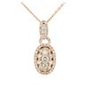 Image 4 : 14KT Rose Gold 1.24ctw Diamond Pendant With Chain