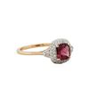Image 1 : 14KT Rose Gold  0.90ct Tourmaline and Diamond Ring