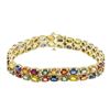 Image 4 : 14KT Yellow Gold 26.50ctw Multi Color Sapphire Bracelet