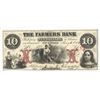 Image 1 : 1855 $10 The Farmers Bank Obsolete Note