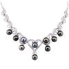 Image 1 : 14KT White Gold 5.71ctw Tahitian Cultured Pearl and Diamond Necklace