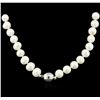 Image 2 : 11-12MM Cultured Pearl Strand/String Necklace With Silver Ball Clasp