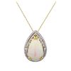 Image 1 : 14KT Yellow Gold 11.56ct Opal and Diamond Pendant with Chain