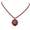 Image 3 : 14KT Yellow Gold 60.64ctw Ruby and Diamond Necklace