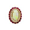 Image 2 : 18KT White Gold 5.27ct Opal, Ruby and Diamond Ring