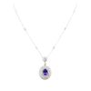 Image 3 : 18KT White Gold 2.85ct Tanzanite and Diamond Pendant With Chain