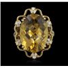 Image 2 : 14KT Yellow Gold 8.44ct Citrine and Diamond Ring
