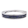 Image 1 : 14KT White Gold 7.51ct Sapphire and Diamond Bangle Bracelet