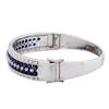 Image 2 : 14KT White Gold 7.51ct Sapphire and Diamond Bangle Bracelet