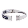 Image 3 : 14KT White Gold 7.51ct Sapphire and Diamond Bangle Bracelet