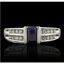 14KT White Gold 0.25ct Sapphire and Diamond Ring