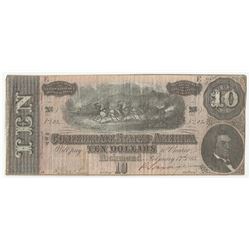 1864 $10 The Confederate States of America Note