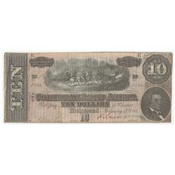 1864 $10 The Confederate States of America Note