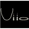 Image 1 : Cultured White Pearl Necklace, Bracelet and Earring Set