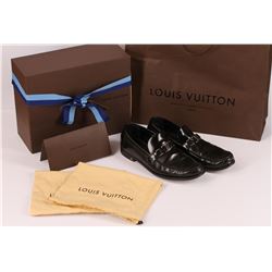 Authentic Louis Vuitton Mens Black Leather Dress Shoes