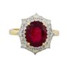 Image 2 : 14KT Yellow Gold 4.14ct Ruby and Diamond Ring