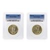 Image 1 : Set of 1947 & 1947-D Walking Liberty Half Dollar Coins PCGS MS65