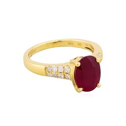 14KT Yellow Gold 3.13ct Ruby and Diamong Ring