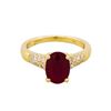 Image 2 : 14KT Yellow Gold 3.13ct Ruby and Diamong Ring