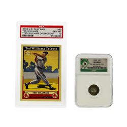 1940 Mercury Dime NGC with PSA Card from the Ted Williams Collection