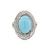 Image 5 : 14KT White Gold 3.79ct Turquoise and Diamond Ring