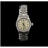 Image 1 : Ladies Stainless Steel Rolex Oyster Perpetual Watch with Diamond Bezel