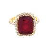 Image 2 : 14KT Yellow Gold 7.56ct Ruby and Diamond Ring