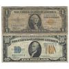 Image 1 : 1935A $1 & 1934A $10 WWII Emergency Notes