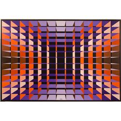 Jean-Pierre Vasarely (aka Yvaral), Structure Ambigue Cristal, Oil Painting