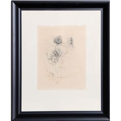 Hans Bellmer, Nude in Heels, Etching