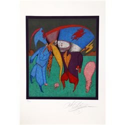 Mihail Chemiakin, Meeting from Carnival of St. Petersburg Suite, Lithograph