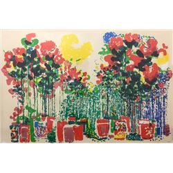 Ronald Julius Christensen, Tall Potted Plants, Lithograph