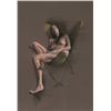 Image 1 : Harry McCormick, Nude in Butterfly Chair, Pastel Drawing