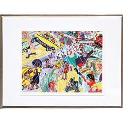 Red Grooms, Blewy I, Offset Lithograph