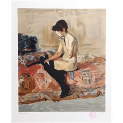 Laurent Marcel Salinas, Nude on Bed, Lithograph