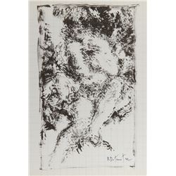 Pierre E. Duteurtre, Nude, Ink Drawing